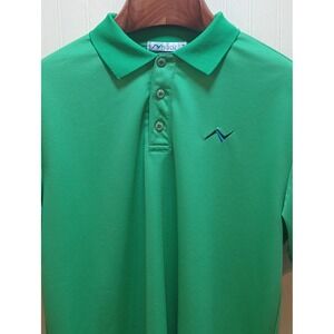 Nooz Performance Polo Shirt Mens Medium Green Golf Athletic 100%‎ Polyester